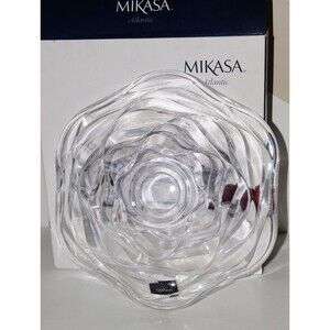 Mikasa Atlantic 14" Crystal Platter New Open Box Never Used Very Nice